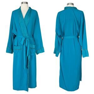 Victoria’s Secret | 90s Vintage Gold Label Turquoise Blue Midi Length Robe XS
